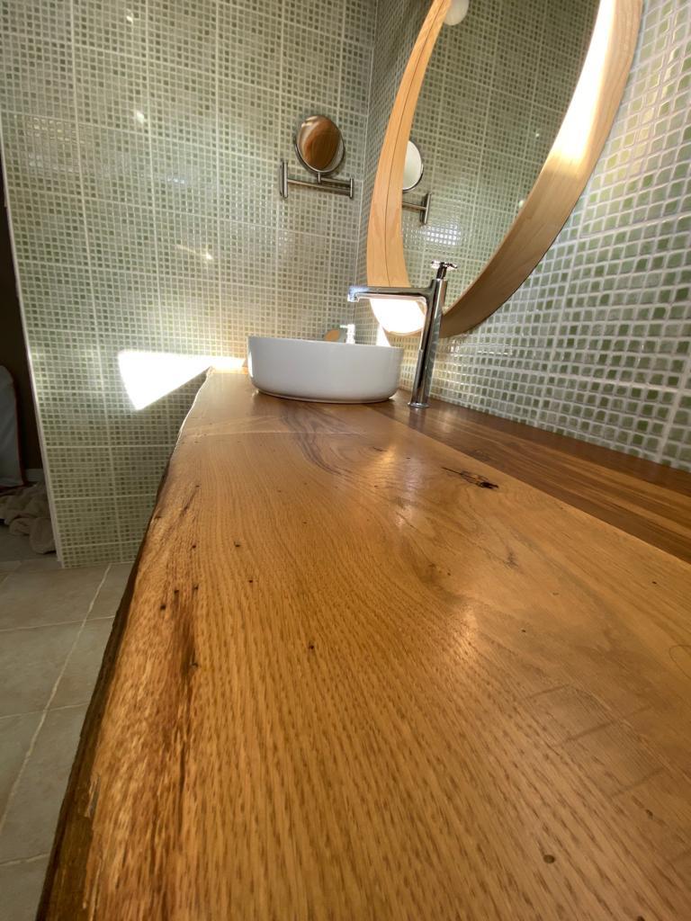 rénovation meuble de salle de bain en bois dans l'ouest lyonnais 69